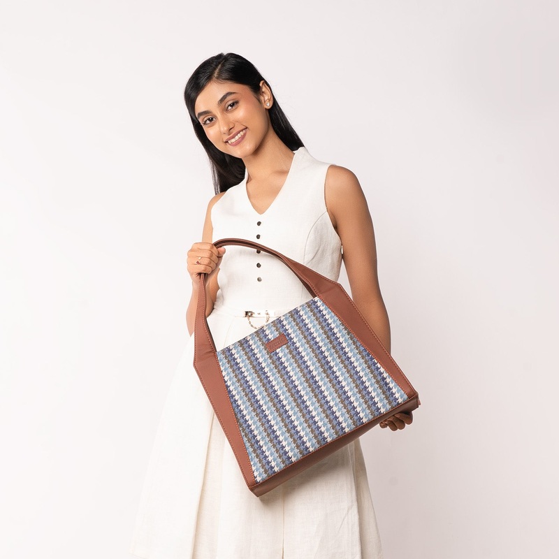 Bombay Houndstooth Trapezia Tote