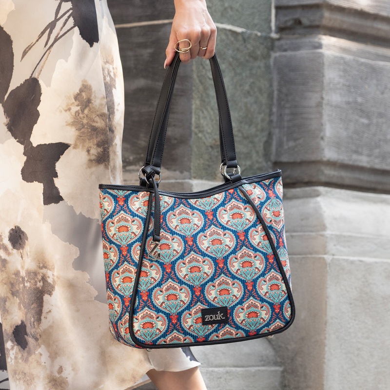 Rhea Kapoor Naisha Tote Bag - Kovil Blue