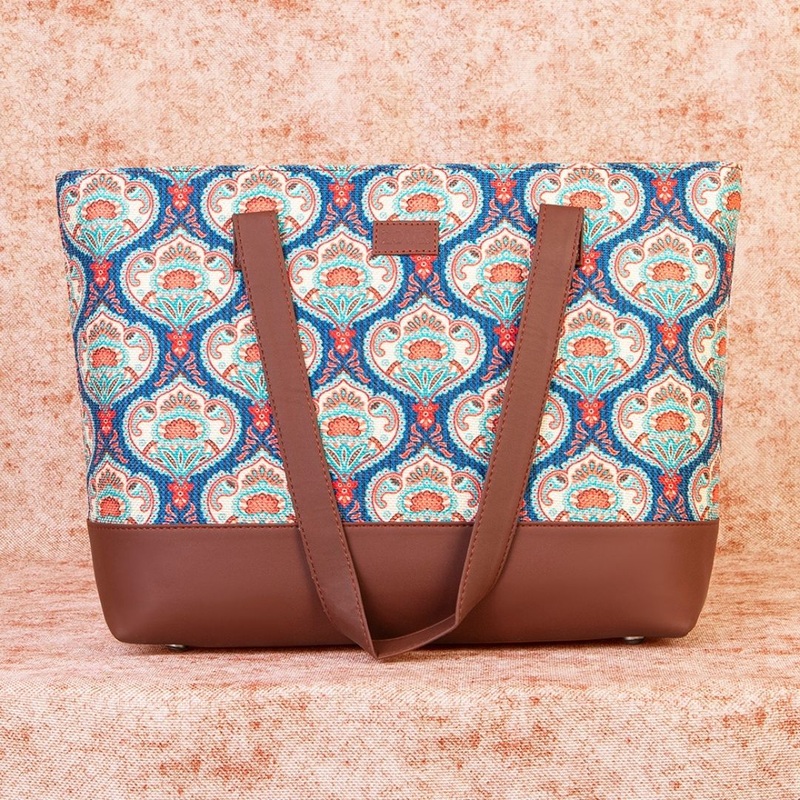 Kovil Blue Shoulder Tote Bag