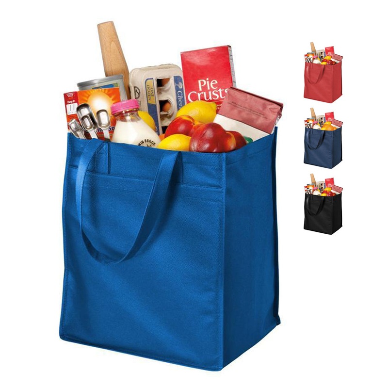 10 in Extra-Wide Bottom Grocery Shopping Tote Bag