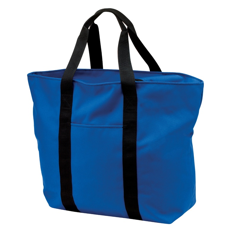 All-Purpose Shoulder Tote Bag w/Zippered Closure Polyester Travel, Beach Totes