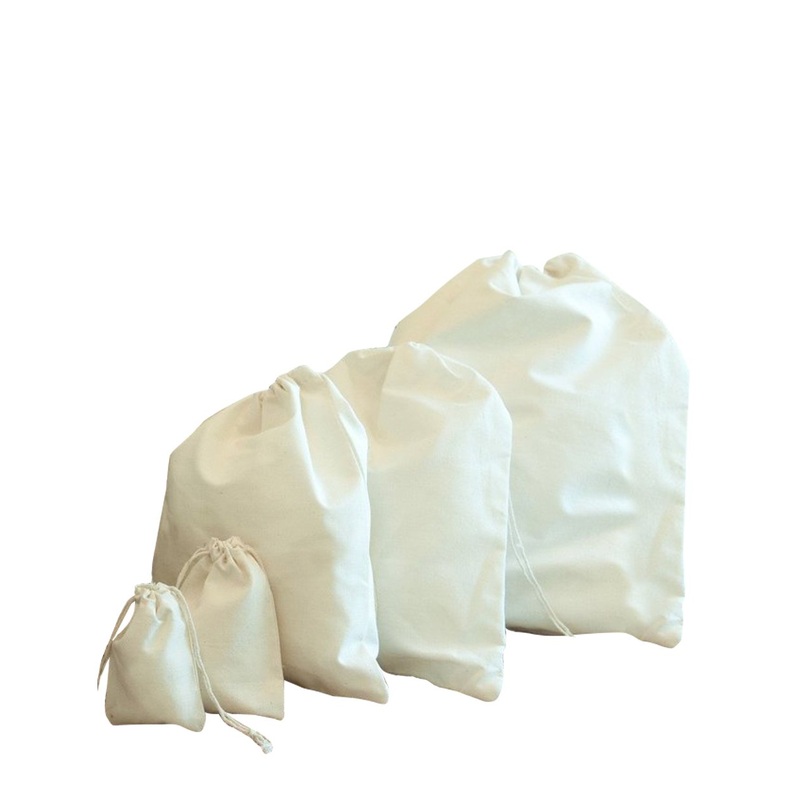 Cotton Drawstring Pouches Drawstring Favor Bags (Pack of 12)