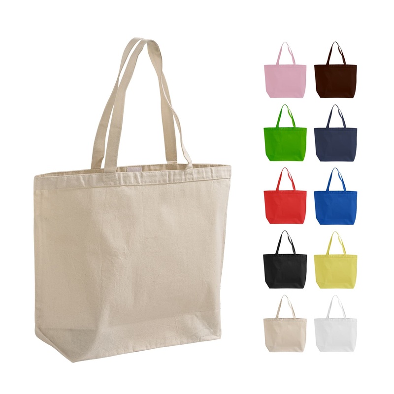 Extra-Large Heavy Canvas Tote Bags with Hook and Loop Closure