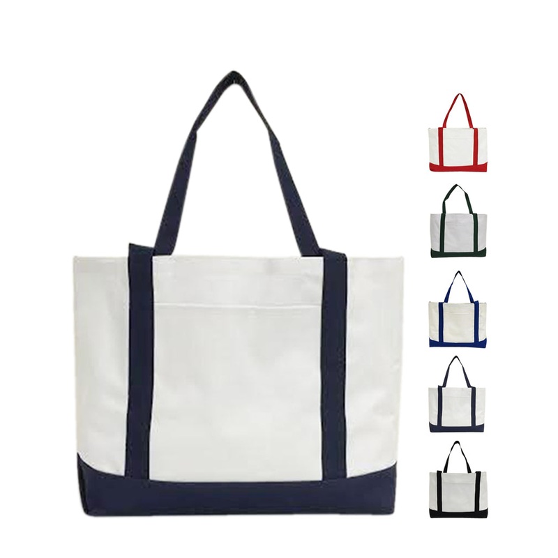 Grocery Shopping Tote Bag With Large Outside Pocket