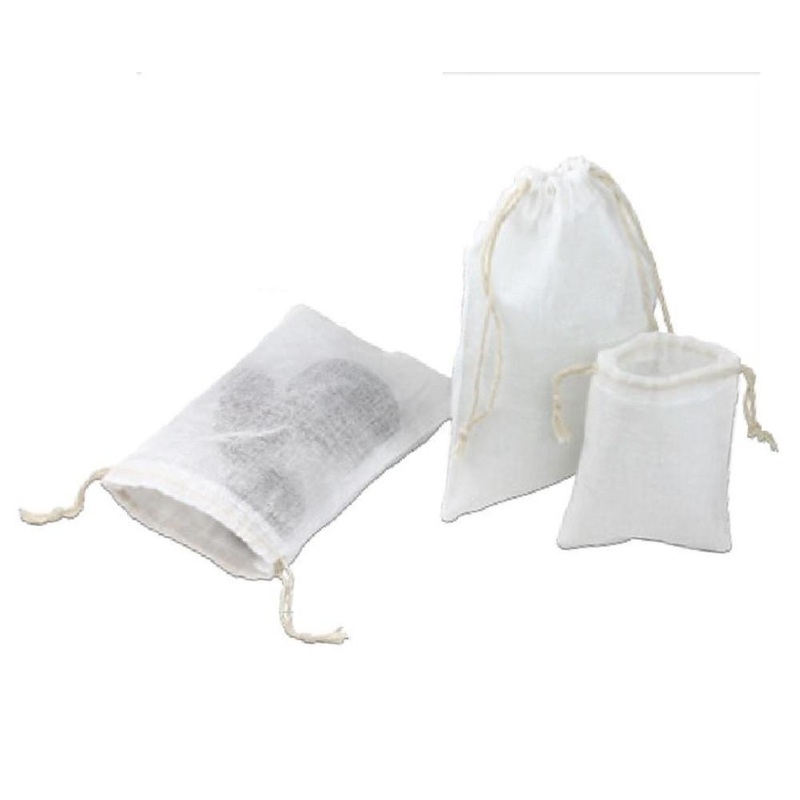 Mesh Favor Bags with Cotton Drawstring Closure White (Pack of 12)
