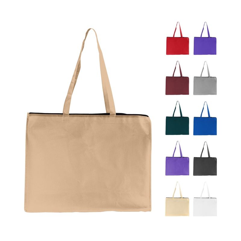 Zippered Large Tote Bags - Reusable Grocery Bags - GN61