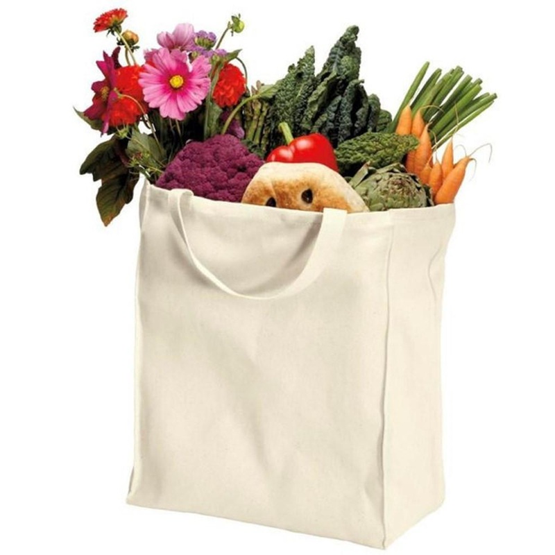 100% Organic Cotton Durable Twill Grocery Tote Bags