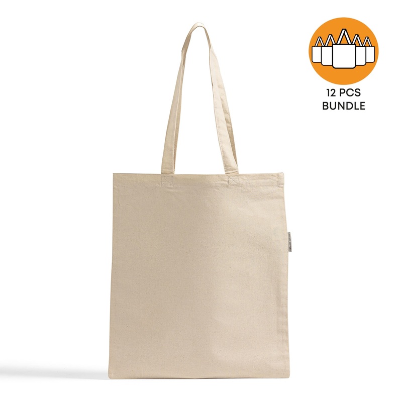 12 ct Organic Cotton Canvas Tote Bags - By Dozen