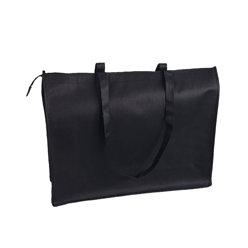 200 ct Zippered Large Tote Bags - Reusable Grocery Bags - By Case