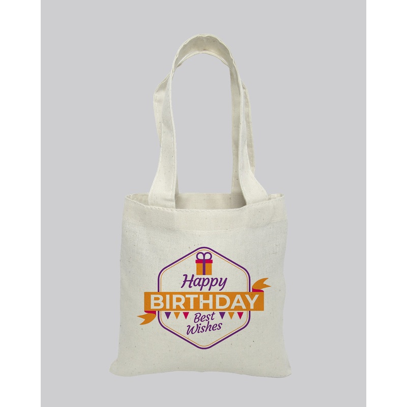 6 in Mini Custom Tote Bags 100% Cotton - Personalized Gift Tote Bags