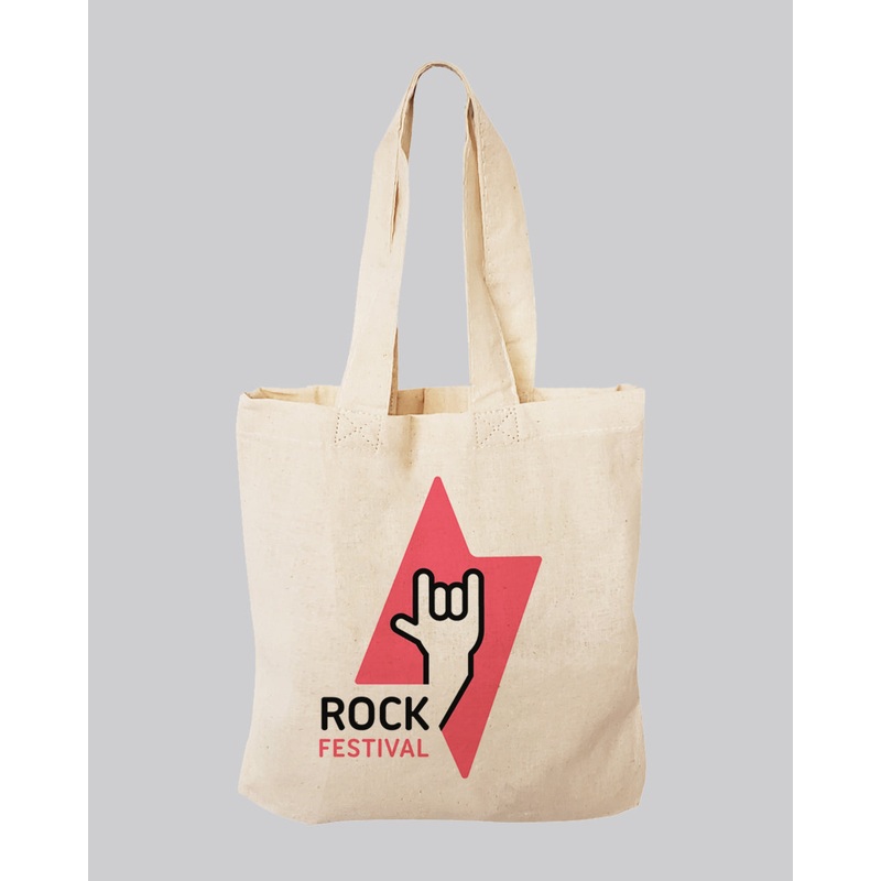 8 in Mini Custom Tote Bags 100% Cotton - Personalized Favor Gift Bags