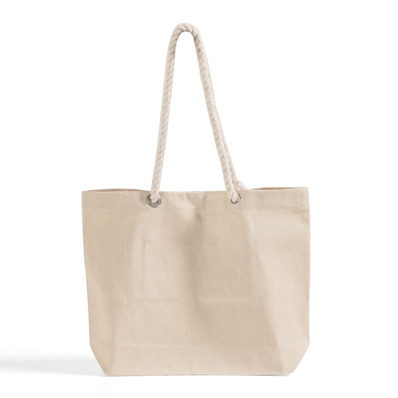Canvas Beach Tote Bag with Fancy Rope Handles- RP200