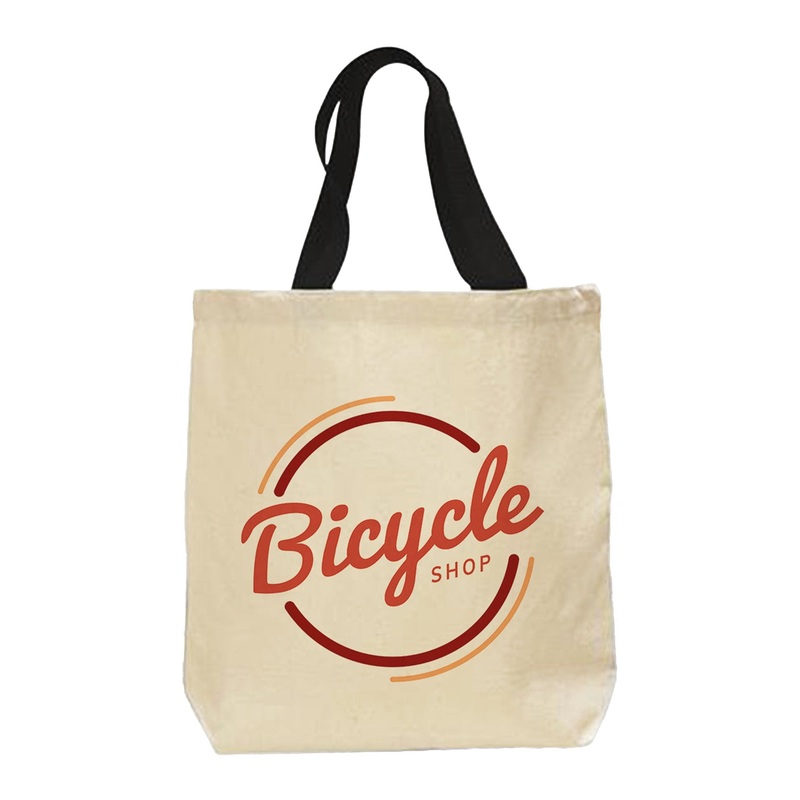 Color Handle Logo Custom Tote Bags - Canvas Tote Bags With Your Logo