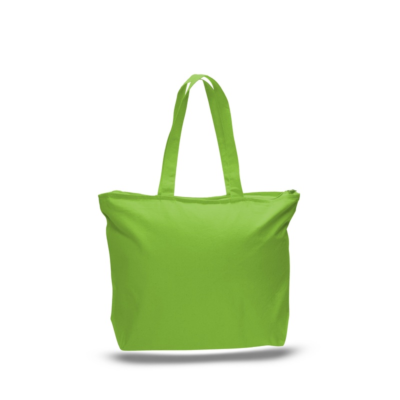 Heavy Canvas Zipper Tote Bag with Long Handles - TG261 (CLOSEOUT)