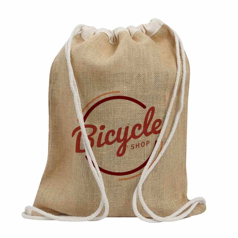 Jute Drawstring Tote Bags Customized - Promotional Jute Tote Bags - BPK13