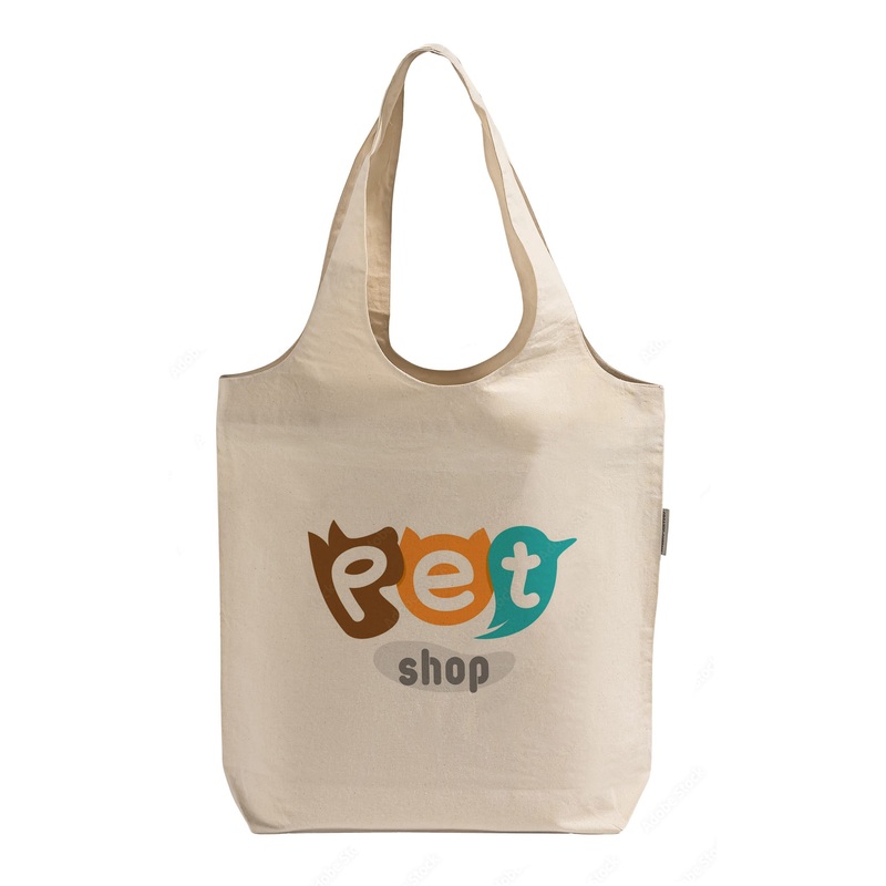 Large 100% Soft Cotton Stow-N-Go Tote Bag - Large Logo Tote Bags - OR130