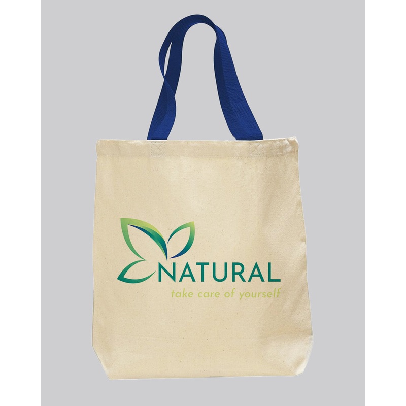 Royal Handle Customize Canvas Tote Bags - Custom Logo Canvas Tote Bags