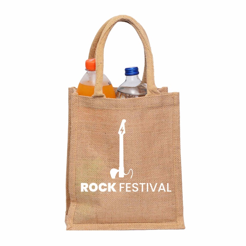 Small Burlap Promotional Tote Bags - Customized Jute Tote Bags With Your Logo - TJ887