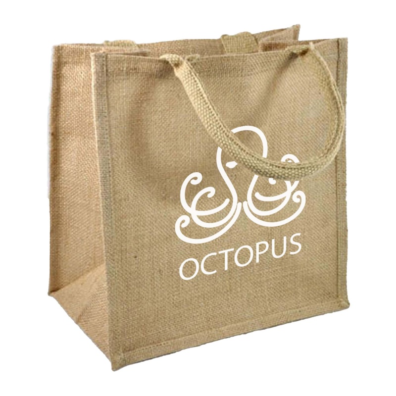 Square Burlap Bags Tote Bags - Custom Tote Bags with your Logo - TJ888