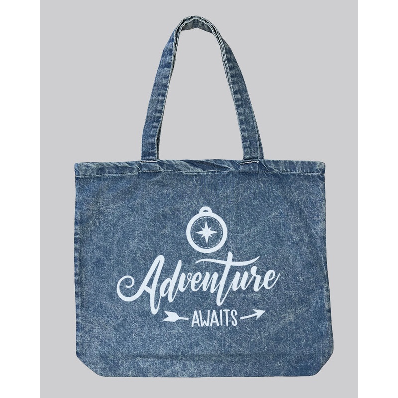 Washed Denim Canvas Tote Bags Promotional - Canvas Tote Bags Custom Printed