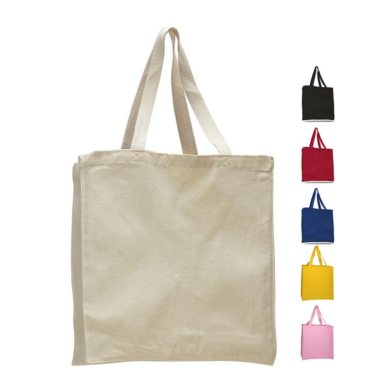 12 ct Heavy Canvas Wholesale Tote bags With Full Gusset - By Dozen