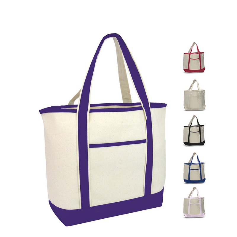 12 ct Jumbo Size Heavy Canvas Deluxe Tote Bag - By Dozen