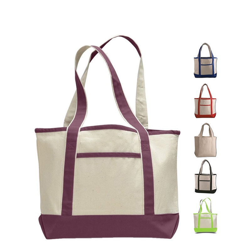 12 ct Medium Size Heavy Canvas Deluxe Tote Bag - By Dozen