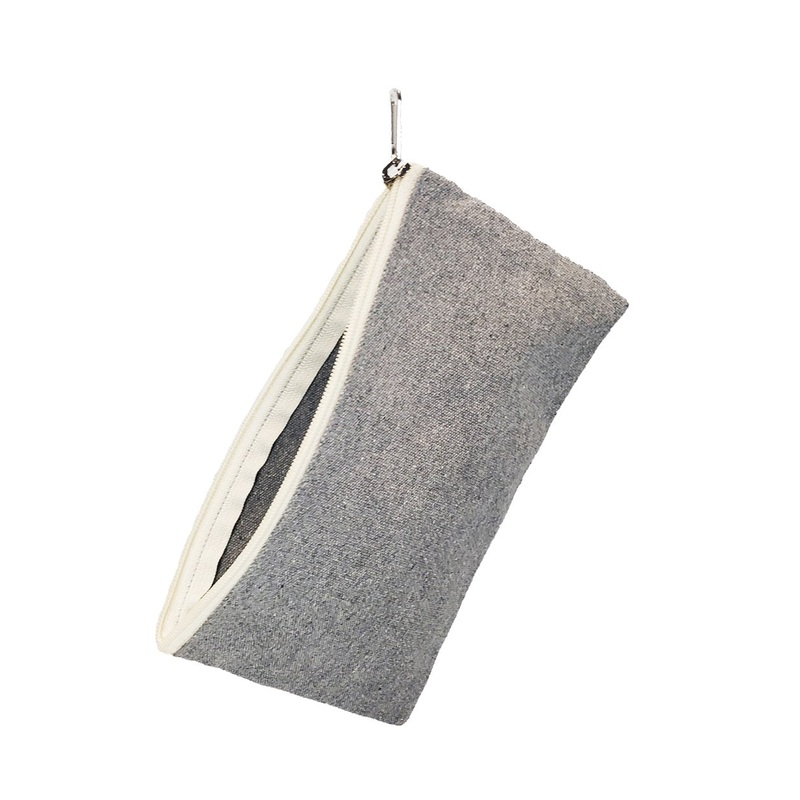 120 ct Recycled Canvas Flat Zipper Pouch - By Case