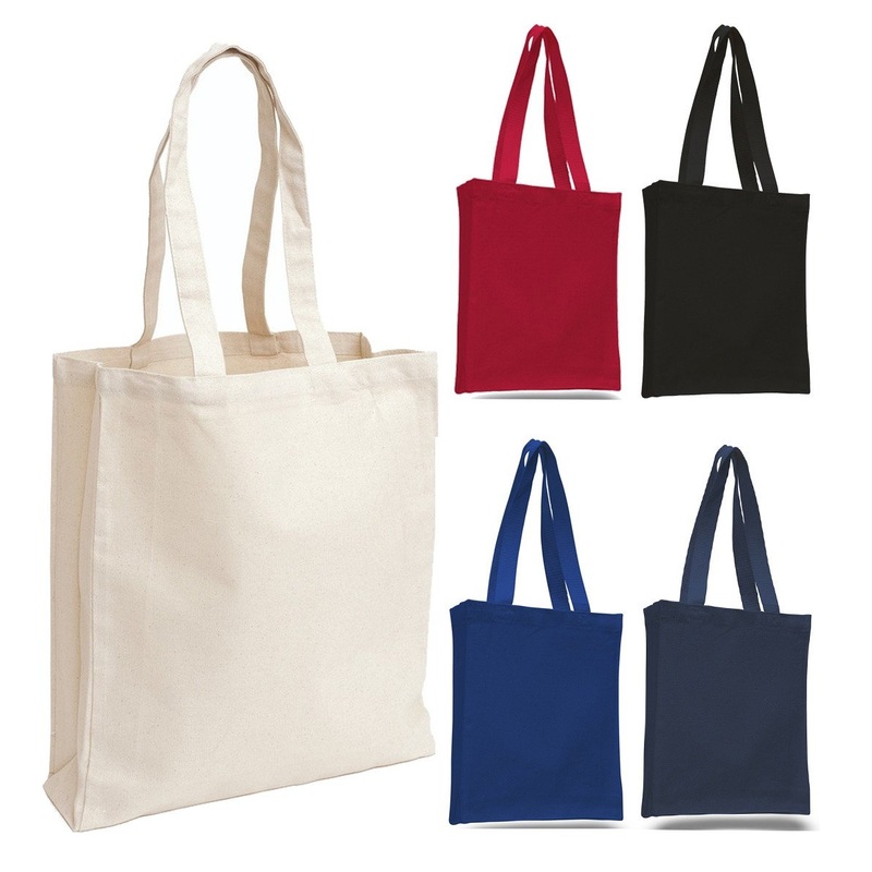 144 ct Affordable Canvas Tote Bag / Book Bag with Gusset - By Case