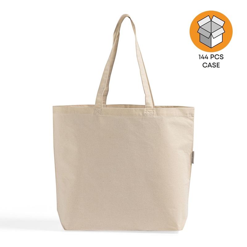 144 ct Large Organic Cotton Grocery Tote Bags - By Case