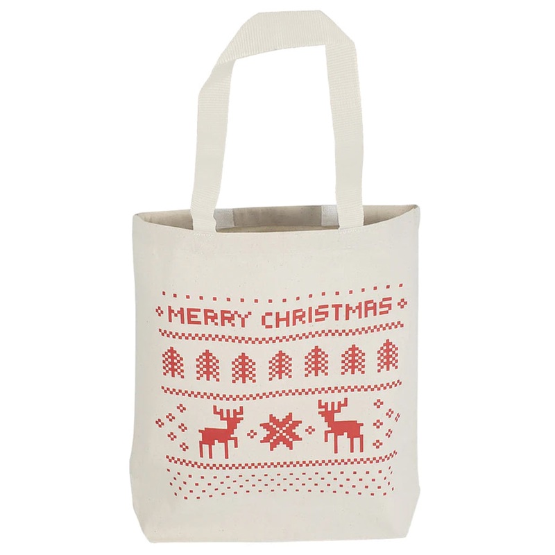 288 ct Merry Christmas Mini Canvas Gift Bags - By Case