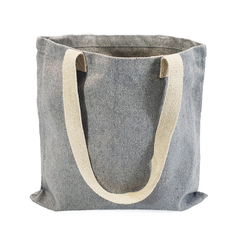 6 ct Recycled Canvas Flat Tote Bag / Basic Book Bag - Pack of 6