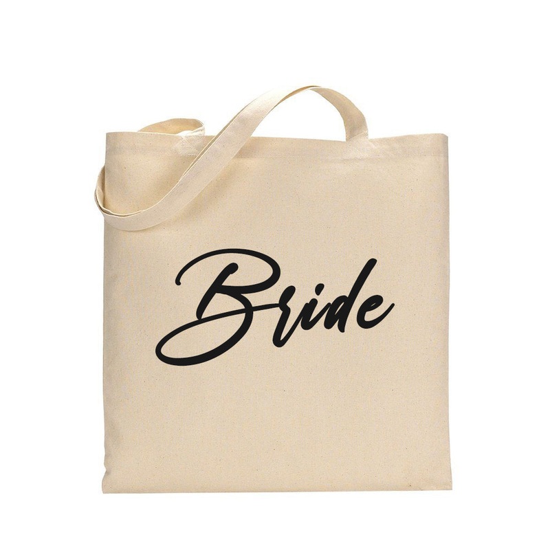Black Color Bride Tote Bag - Bridal-Wedding Tote Bags
