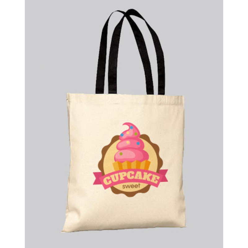 Cotton Value Tote Bag with Contrast Handles Customized - Personalized Tote Bags With Your Logo