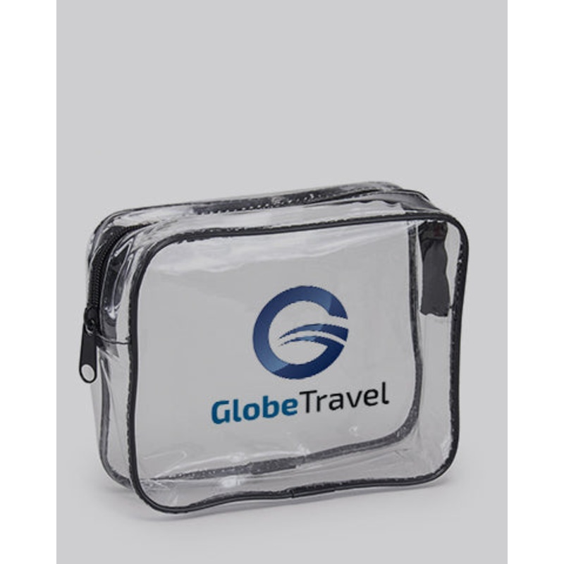 Custom Clear Vinyl Travel Size Makeup Bag - Clear Tote Bags With Your Logo - HP1110