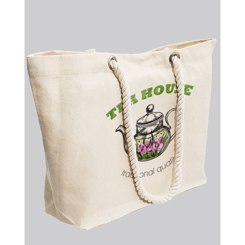 Custom Large Canvas Beach Tote Bag - Personalized Tote Bags With Your Logo - RP260