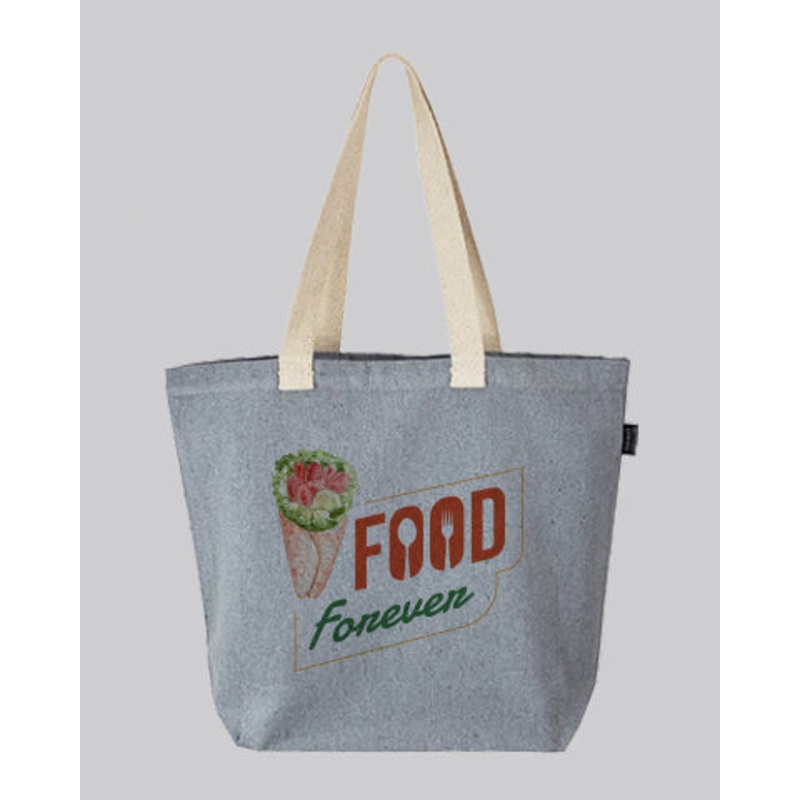 Custom Large Size Recycled Shopping Tote Bags - Recycled Tote Bags With Your Logo - RC894