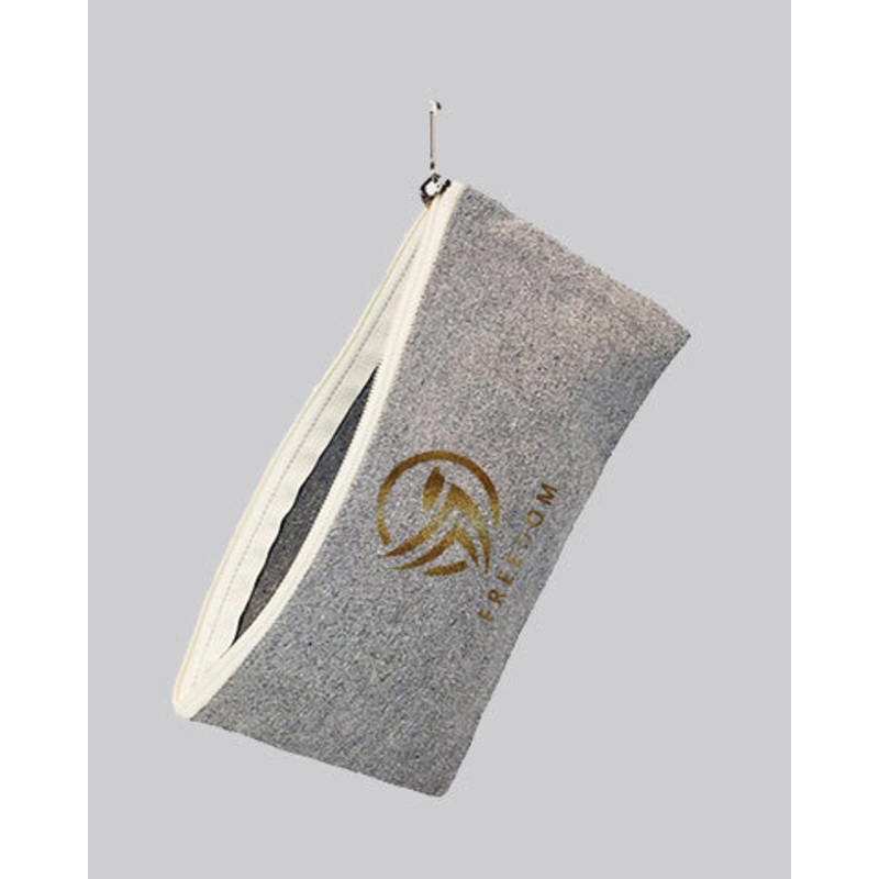 Custom Recycled Canvas Flat Zipper Pouch - Personalized Recycled Flat Zipper Pouch - RC694