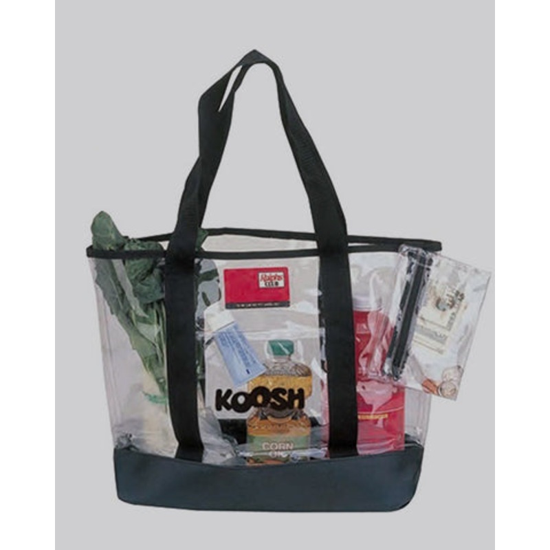 Custom Transparent Clear Tote Bag with Zippered Pouch - With Your Logo - ST3001