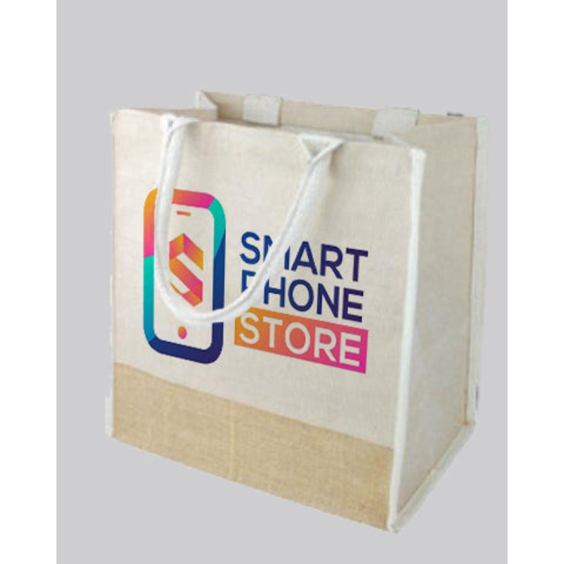 Fancy Jute Blend Tote Bags Customized - Personalized Jute Blend Tote Bags With Your Logo - TJ912