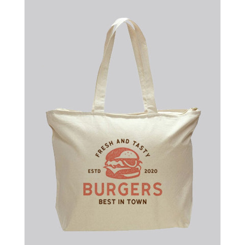 Heavy Canvas Zipper Tote Bags Customized - Personalized Heavy Tote Bags With Your Logo - TG261