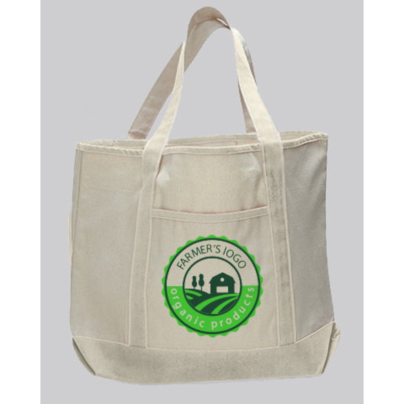 Jumbo Size Heavy Canvas Deluxe Tote Bags Customized - Personalized Tote Bags With Your Logo - TG215