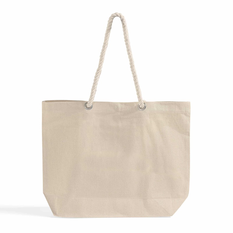 Large Canvas Beach Tote Bag with Fancy Rope Handles- RP260