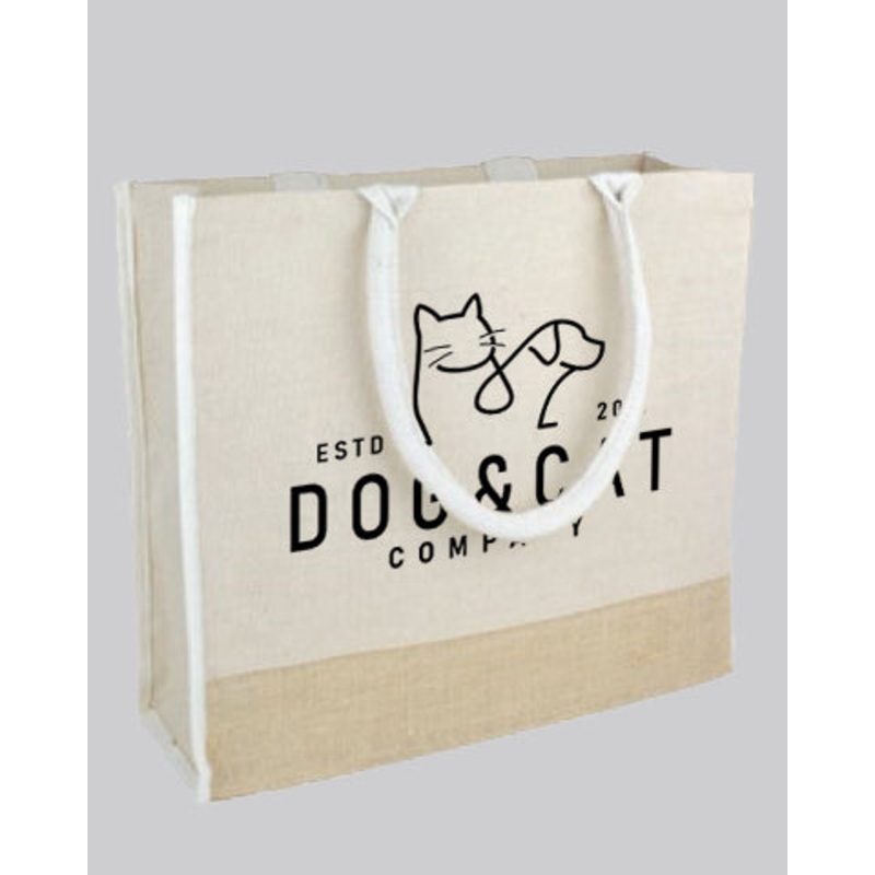 Large Reusable Jute Blend Tote Bags Customized - Personalized Large Reusable Jute Tote Bags With Your Logo - TJ913