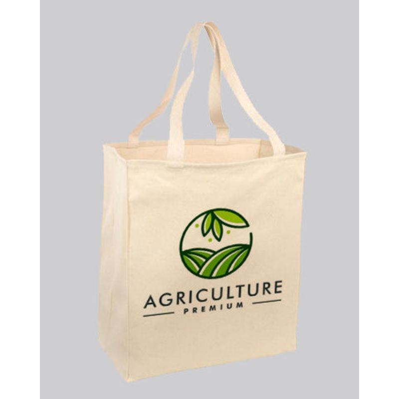 Over-the-Shoulder Cotton Twill Grocery Tote Bags Customized - Personalized Tote Bags With Your Logo - TF280