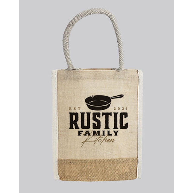 Small Jute Blend Tote Bags Customized - Personalized Small Jute Tote Bags With Your Logo - TJ911