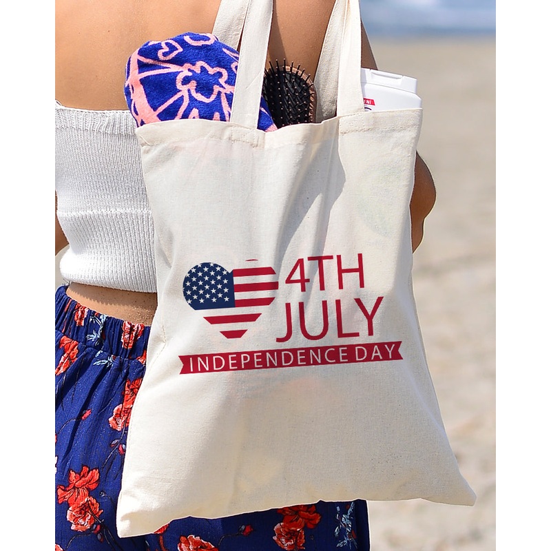 Big Hearth Tote Bag - 4th Of July Tote Bags