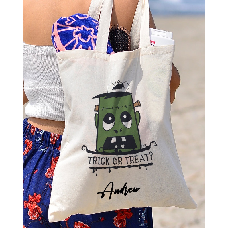 Frankenstein Trick or Treat? - Halloween Tote Bags