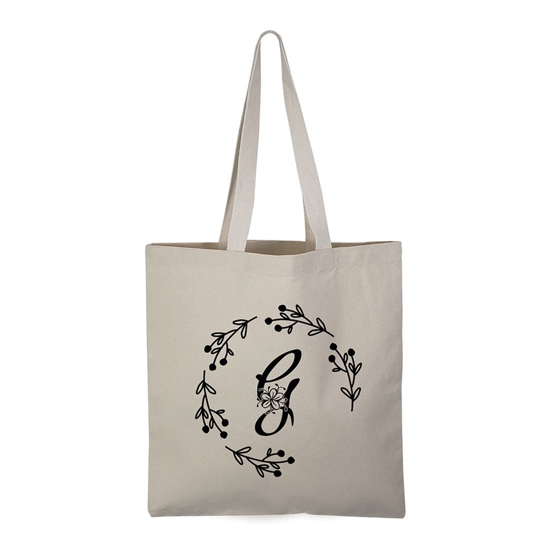 ''G'' Letter Initial Canvas Tote Bag - Initials Bags