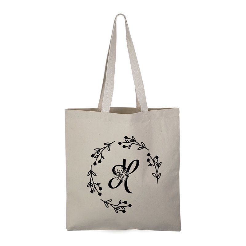 ''H'' Letter Initial Canvas Tote Bag - Initials Bags